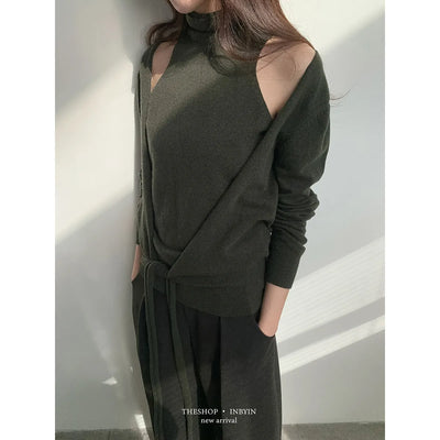 off-shoulder knit set