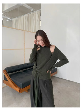 off-shoulder knit set