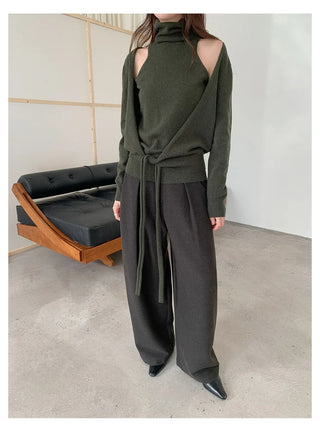 off-shoulder knit set