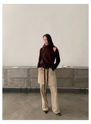 off-shoulder knit set