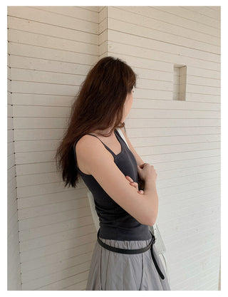 irregular strap vest