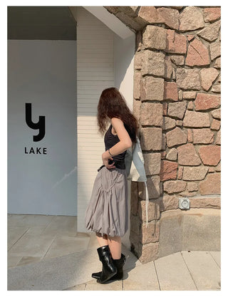 irregular strap vest