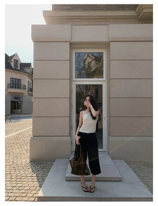 irregular strap vest