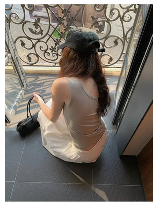 irregular strap vest