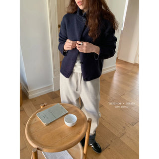 half turtleneck cardigan