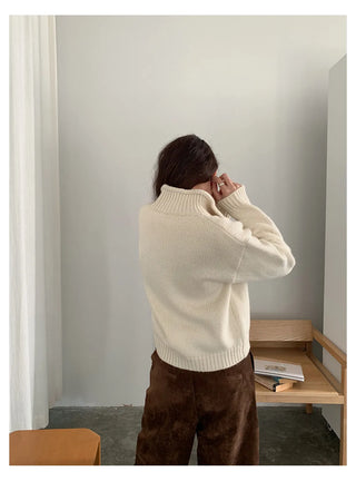 half turtleneck cardigan