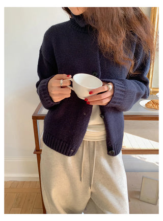 half turtleneck cardigan