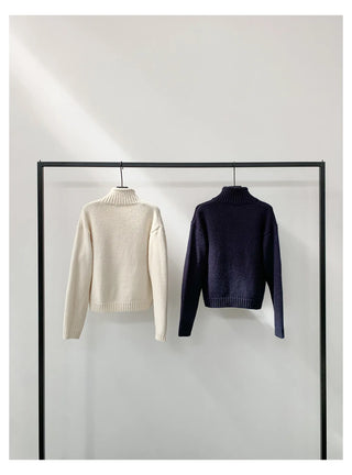 half turtleneck cardigan