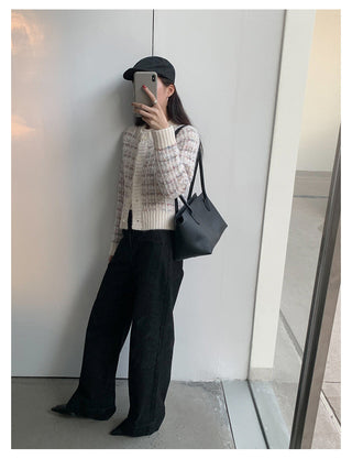 woven cropped cardigan