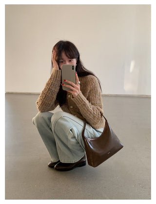 woven cropped cardigan