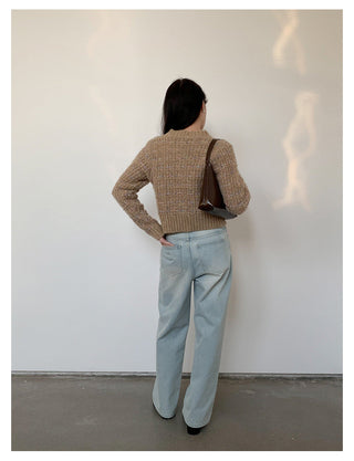 woven cropped cardigan