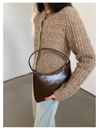 woven cropped cardigan