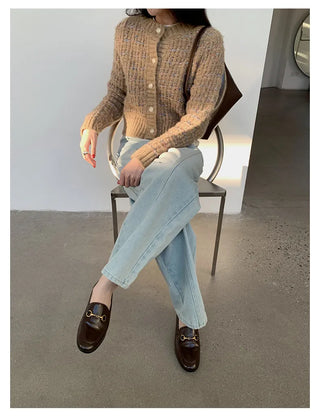 woven cropped cardigan