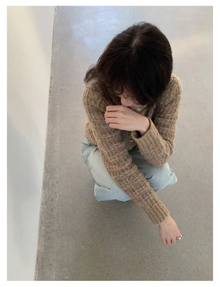 woven cropped cardigan