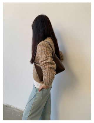 woven cropped cardigan