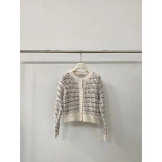 woven cropped cardigan