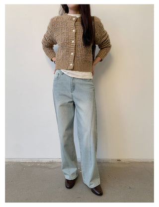 woven cropped cardigan