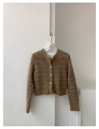 woven cropped cardigan