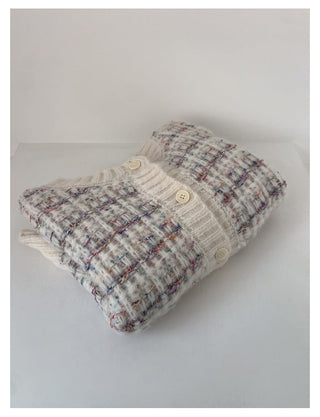 woven cropped cardigan