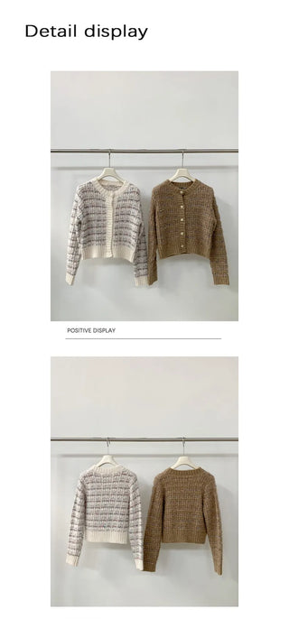 woven cropped cardigan