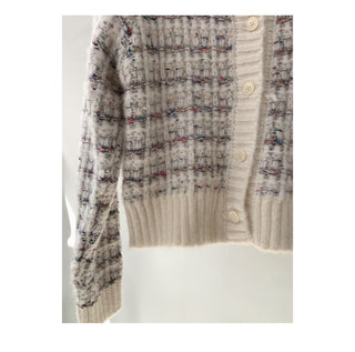woven cropped cardigan