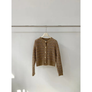 woven cropped cardigan