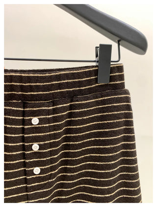 knit striped shorts