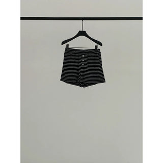 knit striped shorts