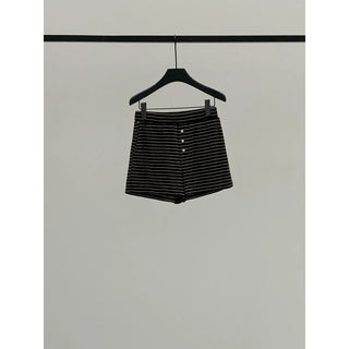 knit striped shorts