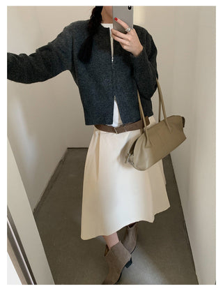 letter knit coat