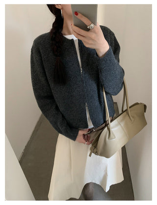 letter knit coat
