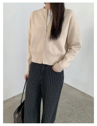 letter knit coat