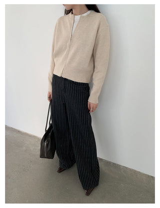 letter knit coat