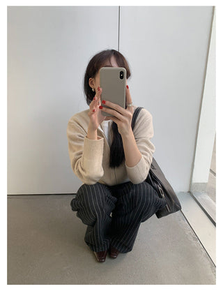 letter knit coat