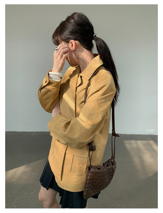 cowhide velvet jacket