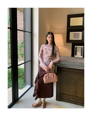 ruffled split skirt
