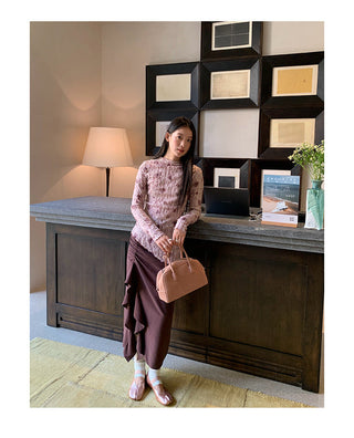 ruffled split skirt