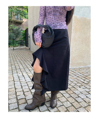 ruffled split skirt
