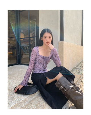ruffled split skirt