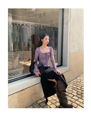 ruffled split skirt