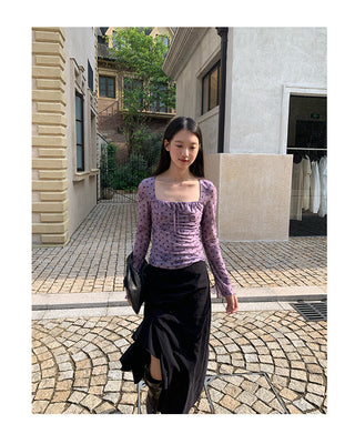 ruffled split skirt