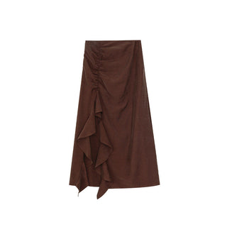 ruffled split skirt