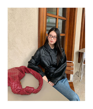 pu leather jacket