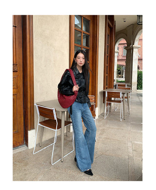 pu leather jacket