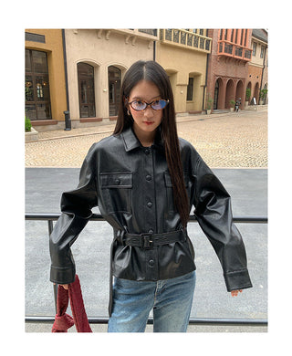 pu leather jacket