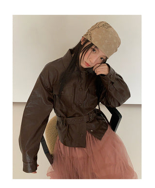 pu leather jacket