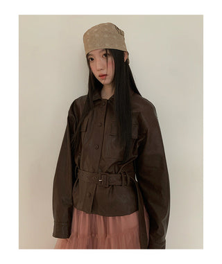 pu leather jacket