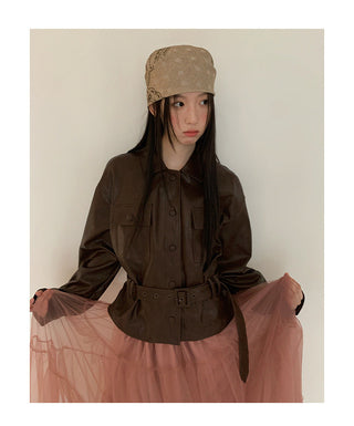 pu leather jacket