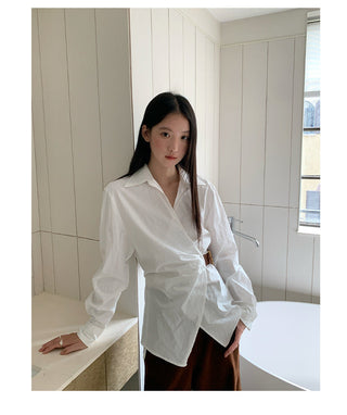 oblique placket Top