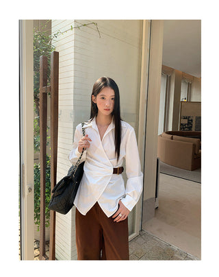oblique placket Top